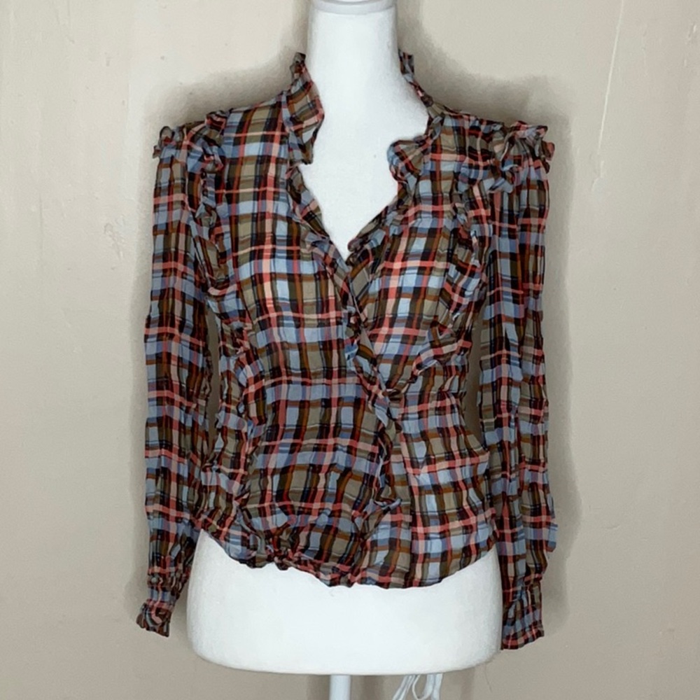 Maeve Plaid Ruffle Top